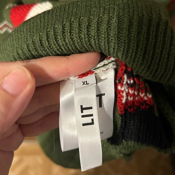 LIT Activewear Christmas V-Neck Buttoned Sweater - Picture 5 of 5